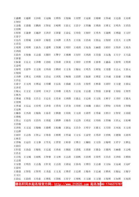 王姓可字辈的男孩名字大全集 王最旺100分名字 周易起名 国学梦