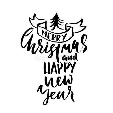 Merry Christmas And Happy New Year 2022 Modern Dry Brush Lettering