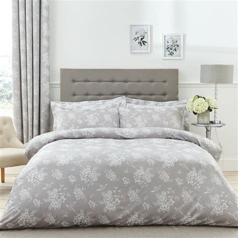 Gianna Grey Jacquard Duvet Cover And Pillowcase Set 1000