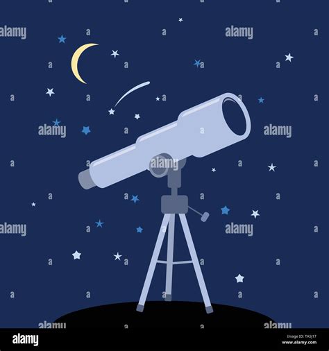 Vector Telescope Icon Astronomy Instrument For Science Discovery Flat