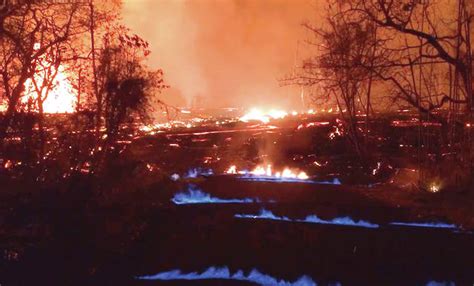 Lava generates blue flames from burning methane - Hawaii Tribune-Herald