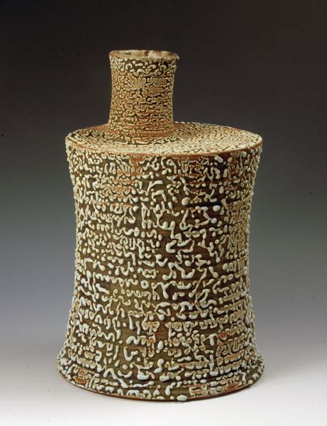 Andrew Palin Ceramics Assembled Bottle With Reticulated Glaze