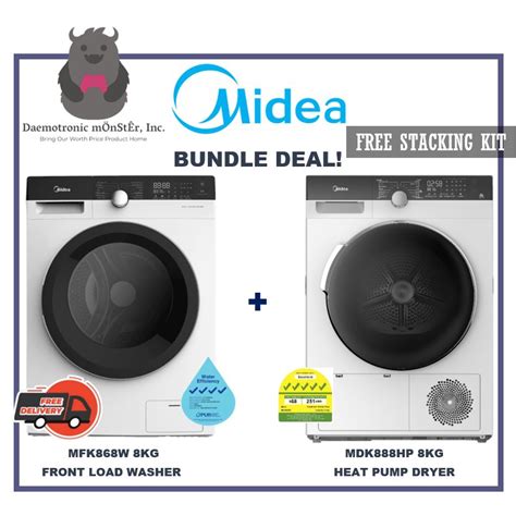 Midea 8kg Bundle Deal Front Load Washer Mfk868w Front Load Heat Pump