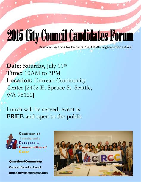 Announcement Circc Hosts Forum To Meet Seattle City Council Candidates