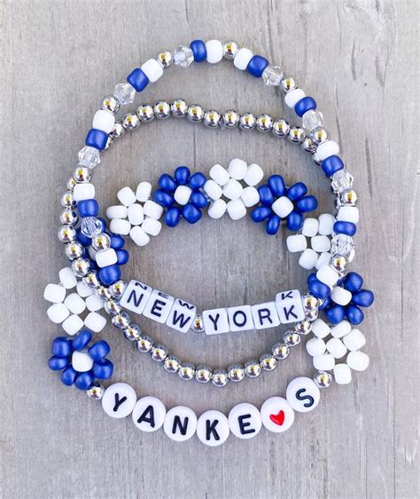 New York Baseball Bracelets Yankees Inspired Bracelets I Love Ny