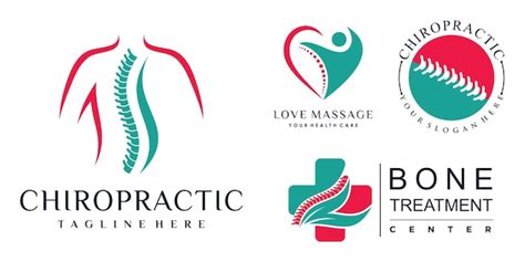 Collection De Conception De Logo De Jeu Dicônes Chiropratiques Pour La Thérapie De Massage Avec