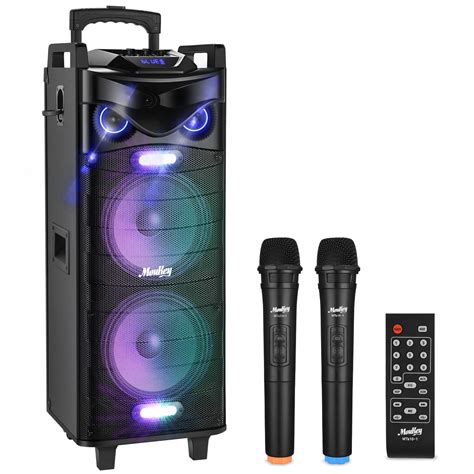 Moukey Karaoke Machine Double 10 Subwoofer Outdoor Speaker PA System