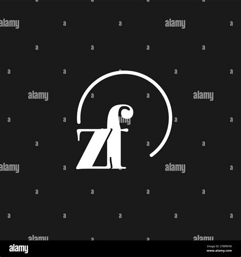 Zf Logo Initials Monogram With Circular Lines Minimalist And Clean