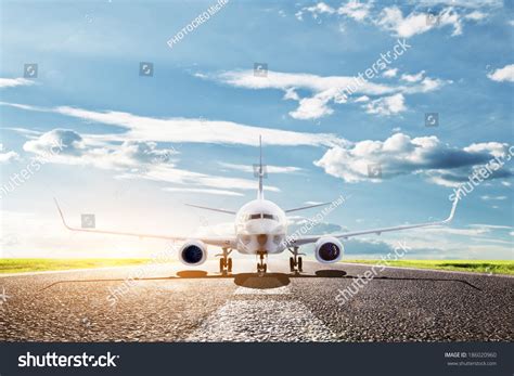 airplane ready   runway big foto stok  shutterstock