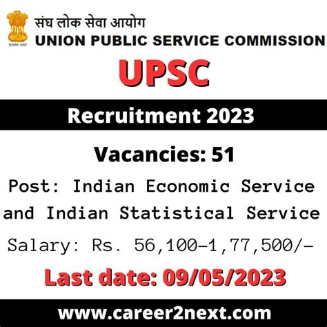 UPSC Examination 2023 51 IES ISS Posts Career2next