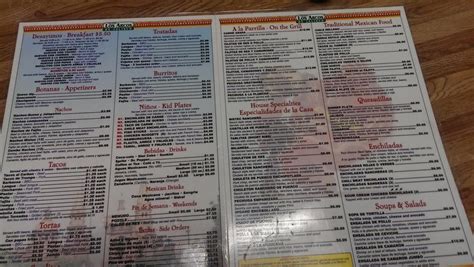 Menu At Taqueria Los Arcos De Jalisco Restaurant Dallas Samuell Blvd