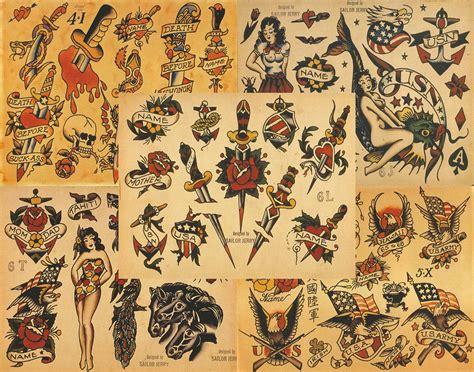 Amazon Sailor Jerry Traditional Vintage Style Tattoo Flash