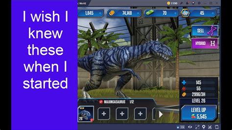 Top 10 Best Tips For Beginners In Jurassic World The Game Youtube