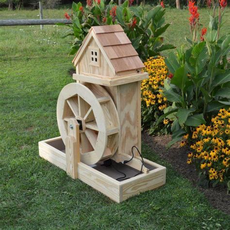 Shineco 4955N Wooden Windmill Natural Patio Garden Diy Wood