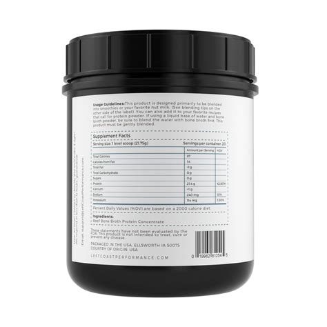 Bone Broth Protein Powder - 1 Lb – Left Coast Performance