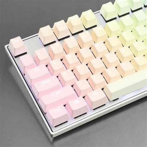 Backlit Double shot Rainbow Gradient PBT Keycap Set OEM profile keycaps ...