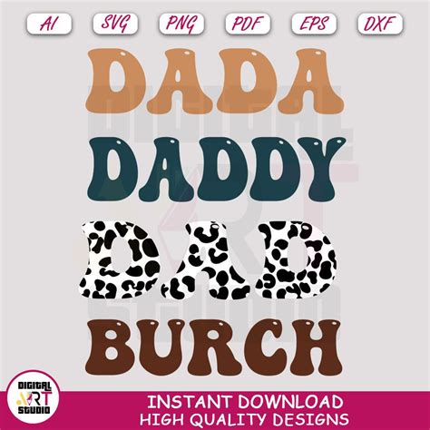 Dada Daddy Dad Bruh Svg Daddy To Bruh Cut File For Cricut Digital