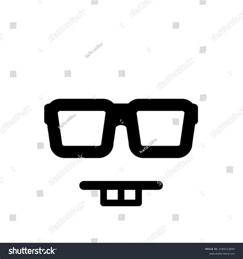 Nerd Face Glasses Icon Nerd Lovers Stock Vector Royalty Free