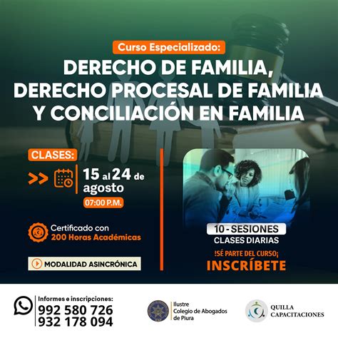 Quilla CURSO ESPECIALIZADO DERECHO DE FAMILIA DERECHO PROCESAL DE