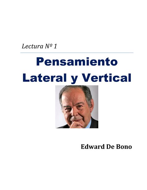 1 Pensamiento Lateral Y Vertical Nd Lectura N∫ 1 Pensamiento Lateral