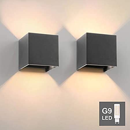 Oowolf Lampada A Parete Esterno Ip Pezzi Led Impermeabile Applique