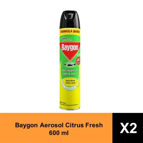 Jual Baygon Aerosol Citrus Fresh 2 X 600 ML Shopee Indonesia