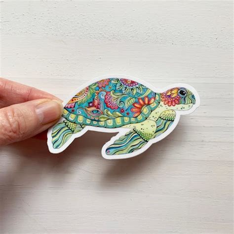 Sea Turtle Decal Sea Turtle Vinyl Sticker Laptop Decal - Etsy