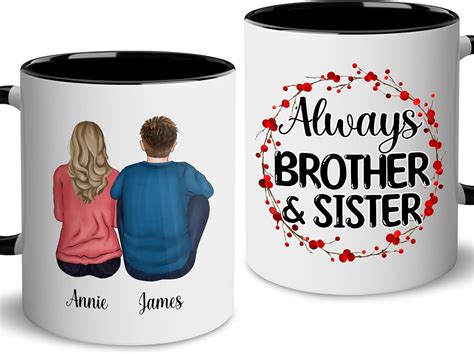 Whidobe Personalized Sister Brother Mug Sister Brother