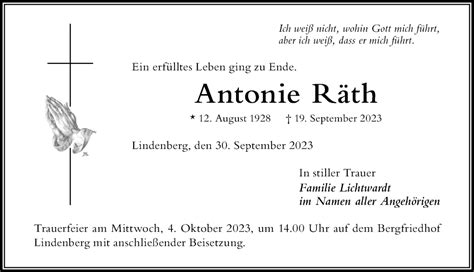 Traueranzeigen von Antonie Räth Allgäuer Zeitung