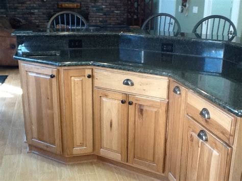 Hickory Kitchen Island Cabinets With Uba Tuba Granite