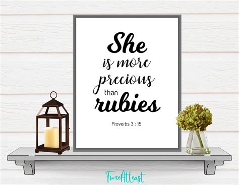 She Is More Precious Than Rubies Printable Proverbs Quote Etsy