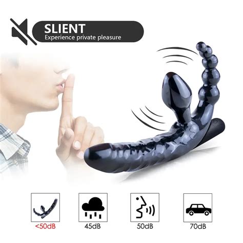 Soft Silicone Penis Dildo 3 in 1 Vaginal Massage Sex Strap on Dildo