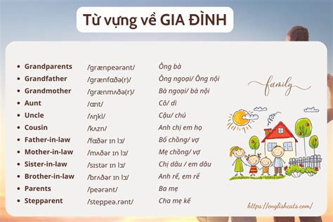 Tổng hợp các từ vựng thành viên trong gia đình bằng tiếng Anh Bút Chì