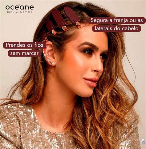 Presilha de Cabelo Mariana Saad By Océane Hair Clip Marsala Beleza Na