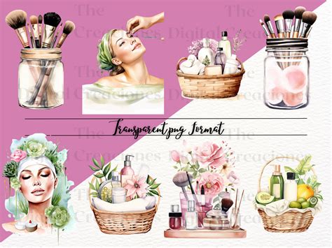 Esthetician Clipart Bundle Watercolor Clipart 40 Images Etsy