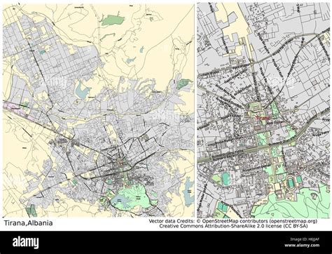 Mapa De La Ciudad De Tirana Albania Imagen Vector De Stock Alamy