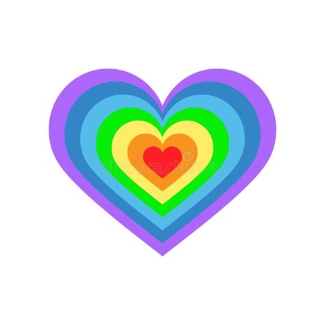 Heart With Rainbow Ribbons Colored Vector Illustration Of Striped