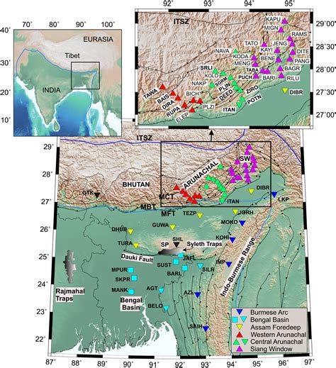 Mantle Deformation In The Eastern Himalaya Burmese Arc And Adjoining