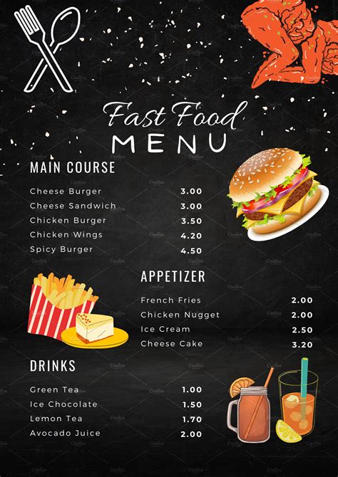 Fast Food Menu Masterbundles