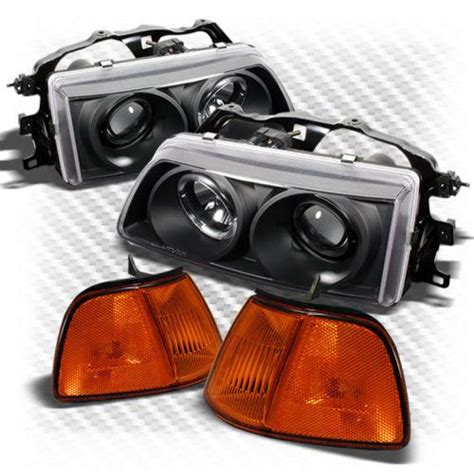 Buy 90-91 HONDA CIVIC 3 DOOR BLACK HALO PROJECTOR HEADLIGHTS+CORNER ...