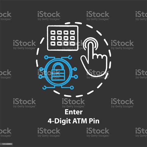 Enter 4digit Atm Pin Chalk Concept Icon Password Request Idea Money