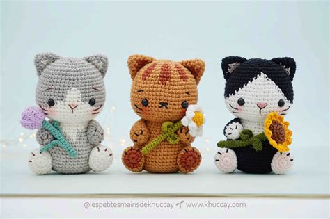 Bundle Crochet Patterns Of Cats And Flowers Khuc Cay