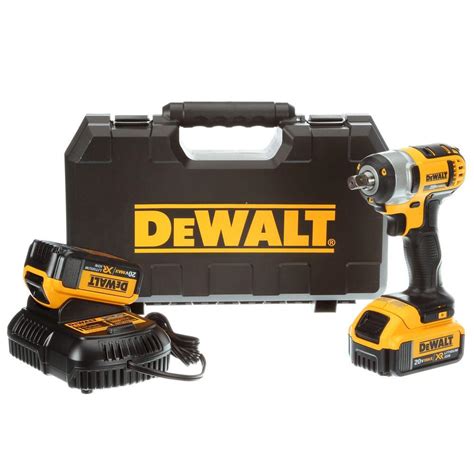 DEWALT 20 Volt MAX Lithium Ion Cordless 1 2 In Impact Wrench Kit With