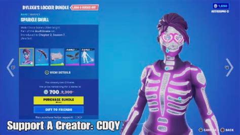 NEW RETURN Dylexa S Locker Bundle Sparkler Skull Fortnite Shop