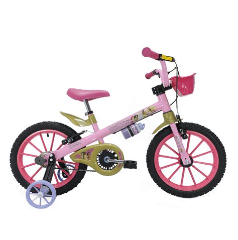 Bicicleta Infantil Aro 16 Princesas Rodinha Nathor Brinquedos é