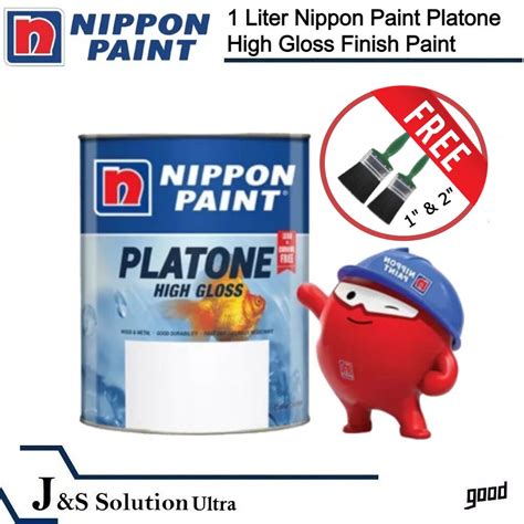 1 Liter Nippon Paint Platone High Gloss Finish Paint For Wood And Metal Cat Minyak Kila Shopee