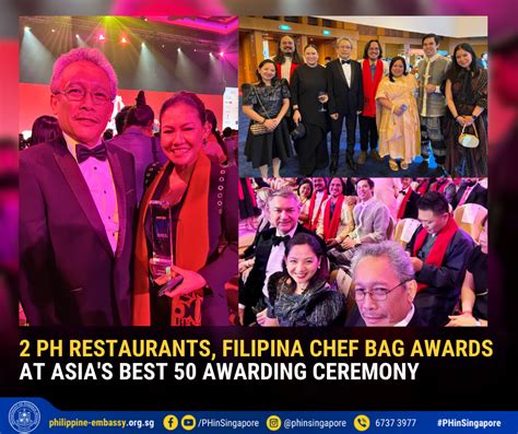 2 Ph Restaurants Filipina Chef Bag Awards At Asias Best 50 Awarding Ceremony Embassy Of The