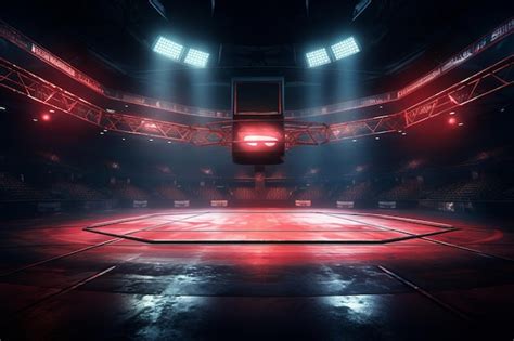 Premium Photo Photo Empty Boxing Arena Waiting New Round D Render