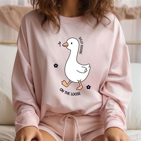 Silly Goose On The Loose Svg Png Goose Cute Funny Goose Sublimation