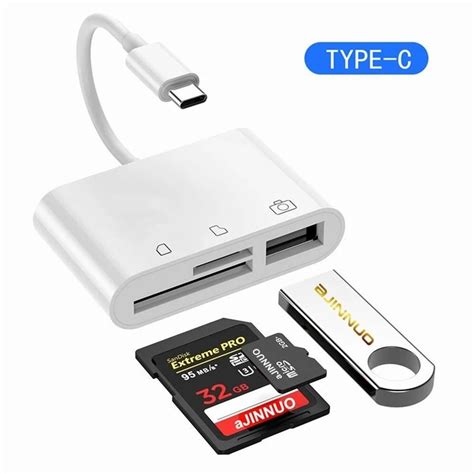 3 In 1 อะแดปเตอร์การ์ดรีดเดอร์ Usb C Sd Tf Sd Otg Shopee Thailand